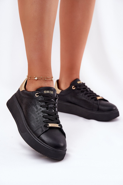 Női Sneakers Eko Bőrből Big Star RR274257 Fekete