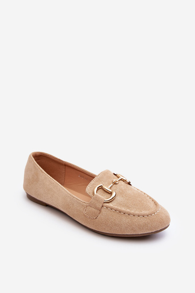 Mocassins pour femmes avec décoration en faux suède Beige Winalita