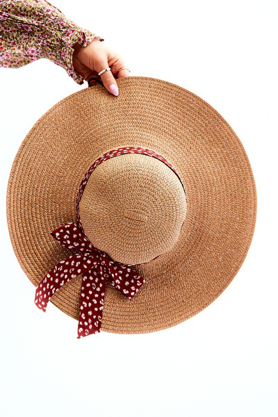 Madinga kepurė su medžiaga Bow Beige
