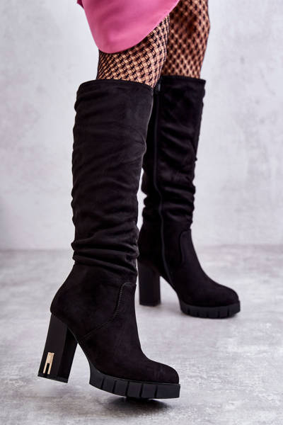 Klassische Reißverschlussstiefel aus Wildleder schwarze Laylah