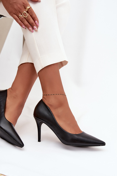 Escarpins pour femmes en cuir écologique Noir Sivana