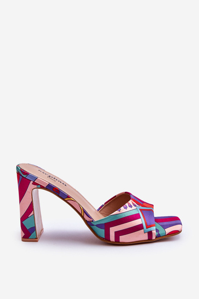 Chaussons à talons à motifs pour femmes violets Adelise