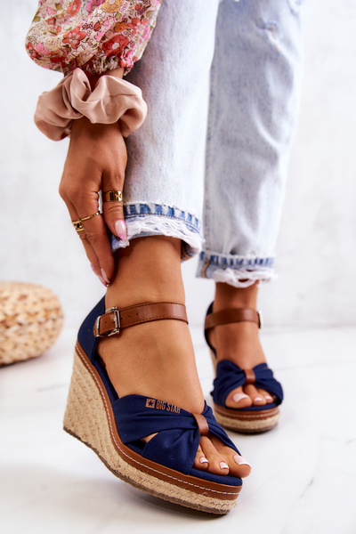 Women's Sandals On Wedge Big Star JJ274938 Navy blue
