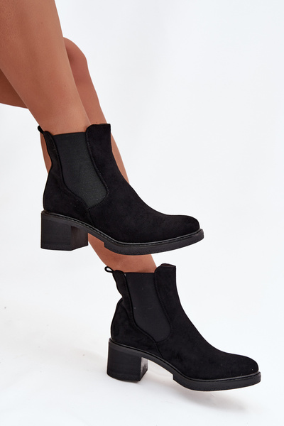 Bottes Chelsea pour femmes à talon bloc noir Luvina