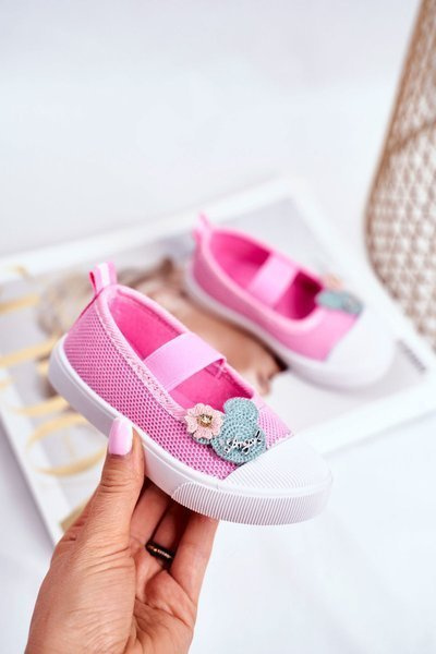 Klettverschluss Kinder Turnschuhe Rosa Estienne