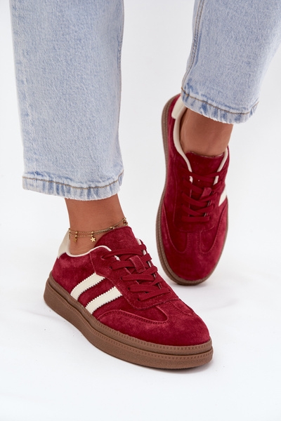 Damenschuhe aus Wildleder auf Plattform Bordeaux Sylviona