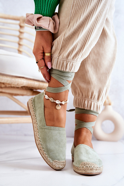 Kötött velúr Espadrilles Green Ismann