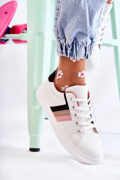 Chaussures de sport pour femmes, nouées blanches Renesme