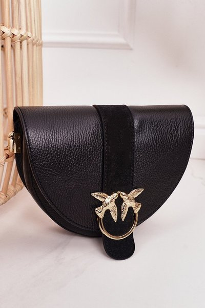 Lederhandtasche mit abnehmbaren Riemen VERA PELLE Schwarz