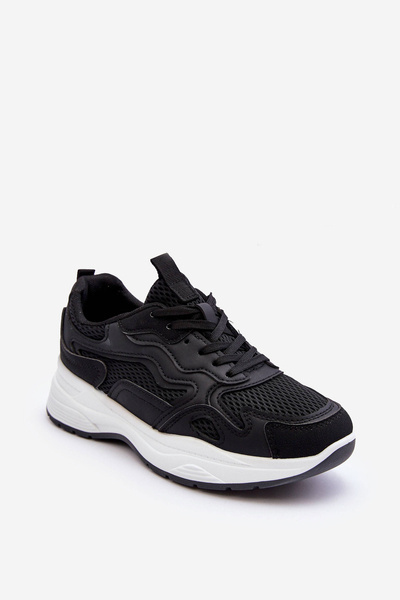 Damen Sport-Sneakers auf Plattform Schwarz-Weiß Lomare