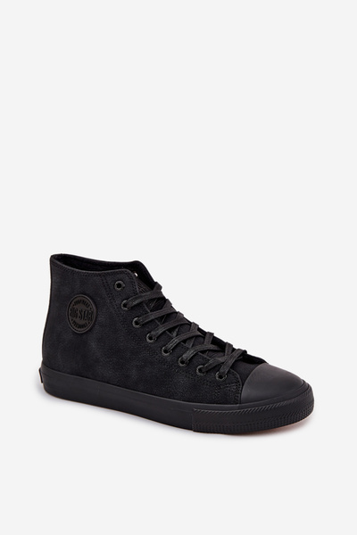 Männer Isolierte Sneaker Aus Eko Leder Big Star OO174247 HI-POLY SYSTEM Schwarz