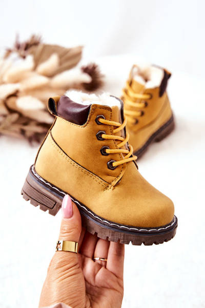 Kinder-Fleece-Trapper-Stiefel Gelb Royals