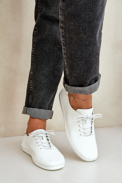 Schnürschuhe Aus Naturleder D&A LR51-645 Weiß
