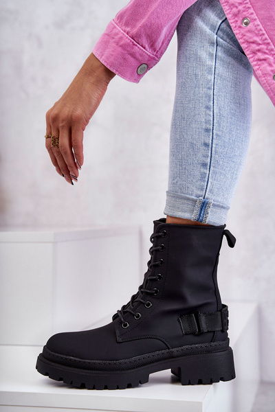 warme Damenstiefel mit Reißverschluss Schwarze Fabiola