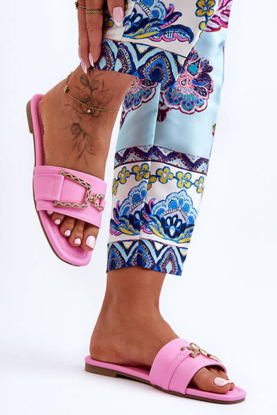 Chaussons classiques pour femmes avec ornement rose impressionnant