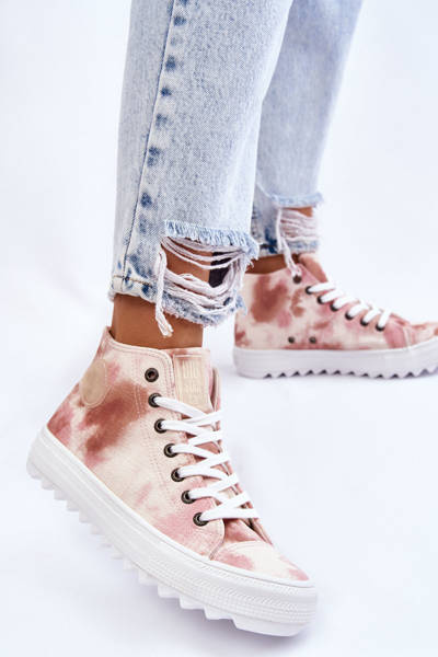 Women's Sneakers High Big Star LL274048 Beige-Pink