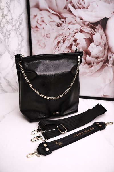 Handtasche mit abnehmbarem Riemen LAURA BIAGGI Lackiert Schwarz