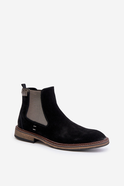 Botine Chelsea Din Suede Bărbați Big Star OO174154 Negre