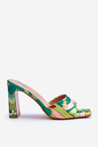 Gemusterte Damenschuhe mit Absatz Grüne Adelise