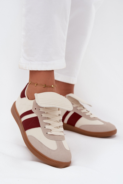 Niedrige Damensneaker Mit Umgeklapptem Zungen Bordeaux Ardira