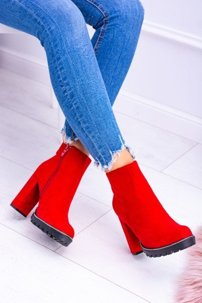 Roșu Guriela Suede Stiletto Booties