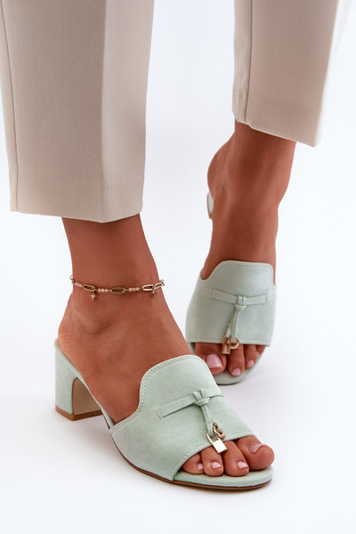 Menta Eco Suede női szandál Jemenna sarkon