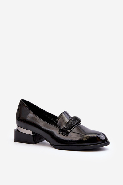 Chaussures à talons bas en cuir verni pour femmes Beige Marilni