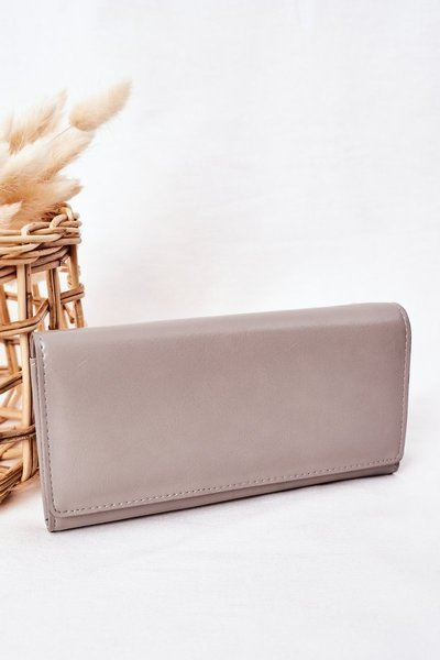 Grand Portefeuille Femme Avec Aimant Gris