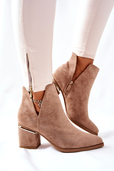 Bottines Femme En Daim Avec Découpes Kaki Noel