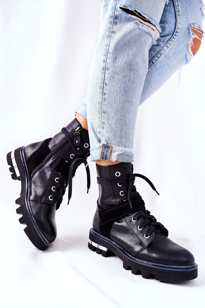 Cizme de gleznă Muncitor Maciejka Black 05219-01