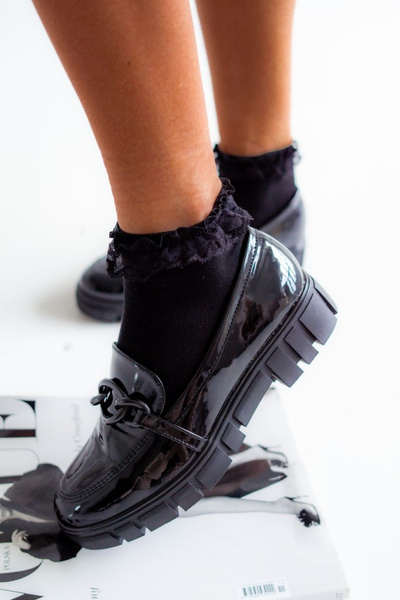 Chaussettes En Coton Pour Dames Avec Dentelle Noir