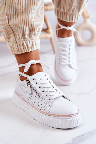 Chaussures De Sport Sur La Plateforme Blanche Et Rose Louisa