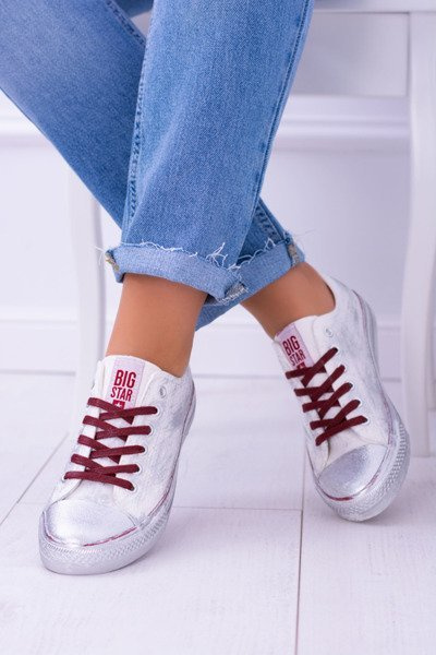 Baskets de tennis plaquées argent blanc Big Star BB274014