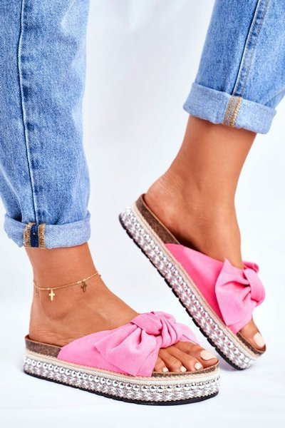 Claquettes Femme Hautes Fuchsia Mortigo