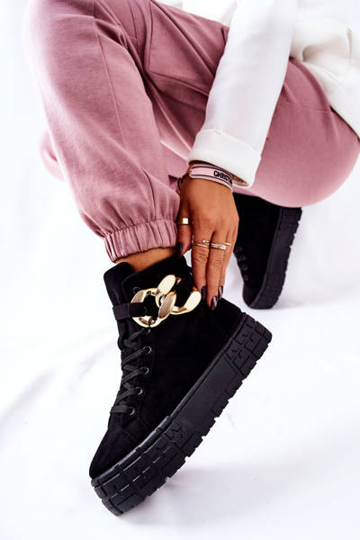 Baskets Hautes Sur Plateforme Noir Evenia