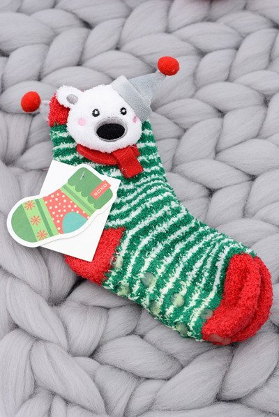 Soxo Chaussettes de Noël pour enfants Ours en peluche