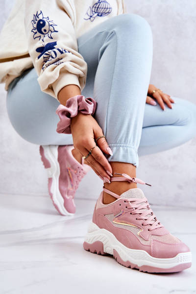 Canada-Sneakers in glänzendem klobigem Rosa für Damen