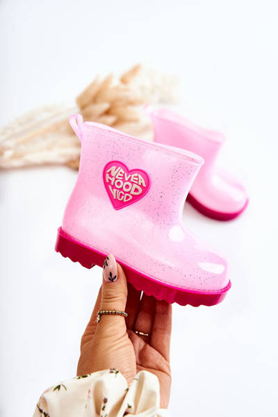 Galoches Brocart Enfant Pluie Rose