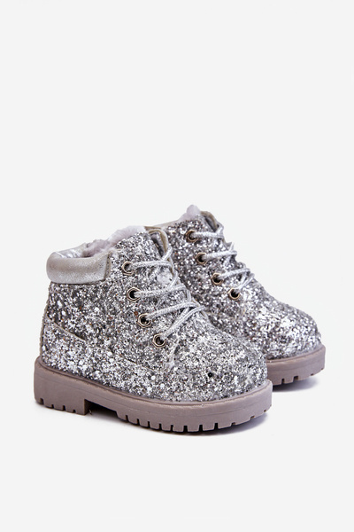 Bottes Isolées À Paillettes Pour Enfants Sirène Argentée
