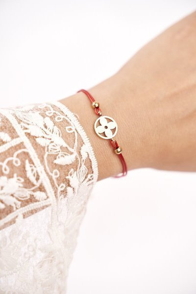 Bracelet Femme Fil Rouge Celebrity Gold Trèfle Clara
