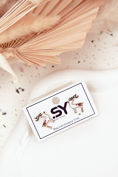 Szarvas rénszarvas fülbevalók sebészi acélból