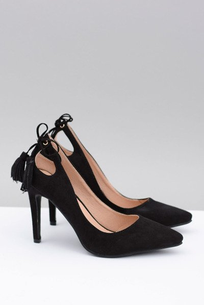Lu Boo Women's Black Suede Loona Stilettos