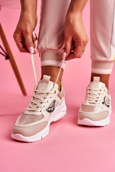 Chaussures Sportives Femme Brocart Beige Paloma