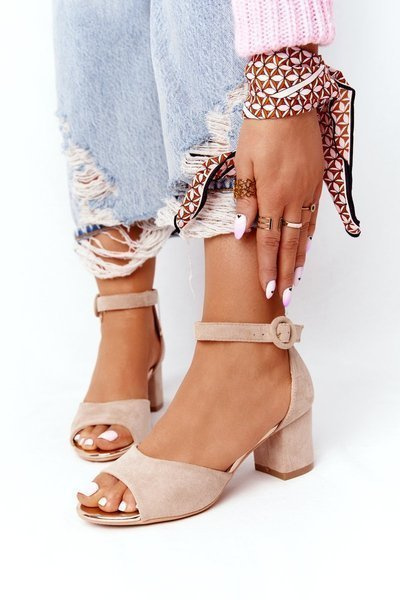 Sandales à Talons Hauts en Daim Vinceza 23-20100 Beige