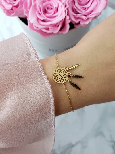 Bracelet chaîne attrape-rêves pour femme Gold Melody