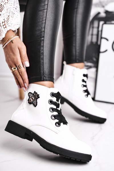 Damen Flacher Absatz Slingback Booties Weiß Sergio Leone BT530