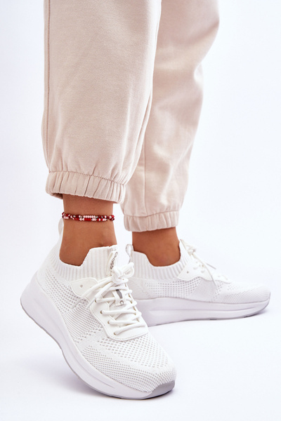 Damen Cross Jeans Slip-On Sneakers LL2R4031C Weiß