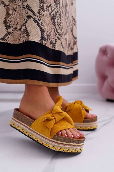 Tongs Plateforme Femme Cocard Jaune Chantal