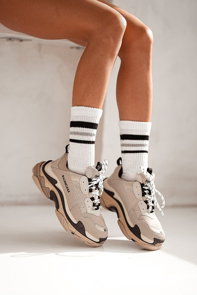 Chaussettes Femme Rayées Non Pressantes Blanc