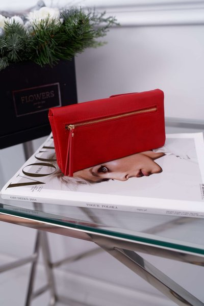 Portefeuille Femme Grand Rouge avec Loquet